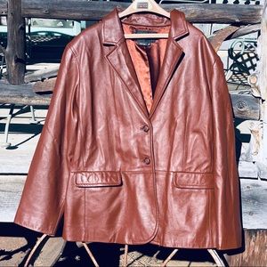 Brown Leather Jacket size 22